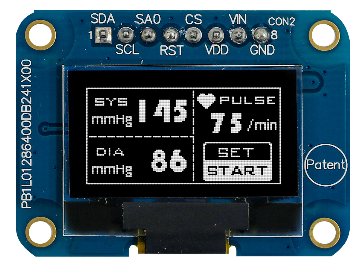 Midas 0.96in White Passive matrix OLED Display 128 x 64pixels COB SPI Interface
