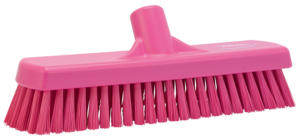 Vikan Hard Bristle Pink Scrubbing Brush, 46mm bristle length, PET bristle material