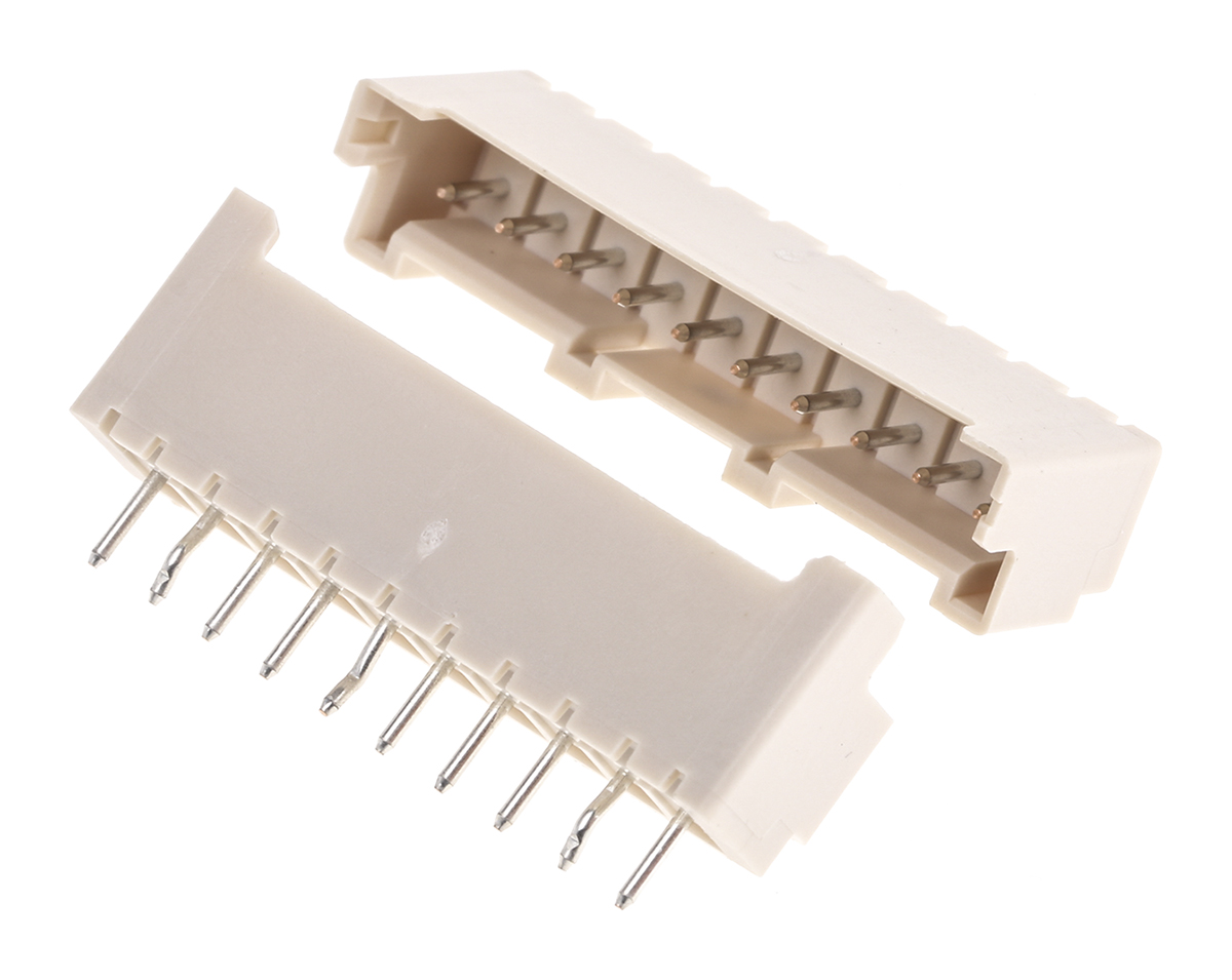 JST XA Series Straight Through Hole PCB Header, 10 Contact(s), 2.5 mm Pitch, 1 Row, Shrouded