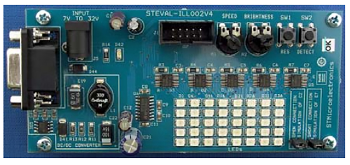 STMicroelectronics STEVAL-ILL002V4, STEVAL LED Driver Demonstration Board for STP08DP05 for Microcontroller