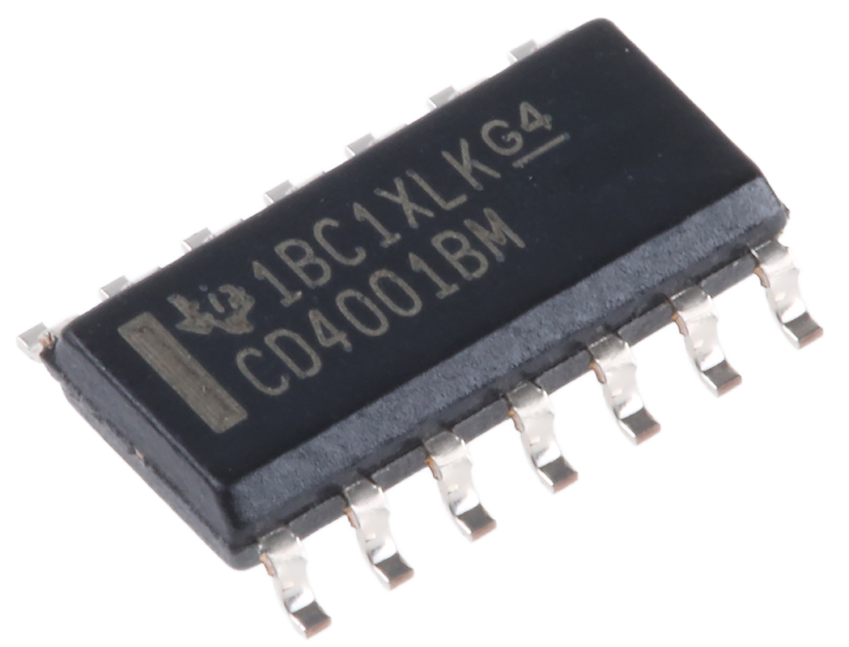 Texas Instruments CD4001BM, Quad 2-Input NOR Logic Gate, 14-Pin SOIC