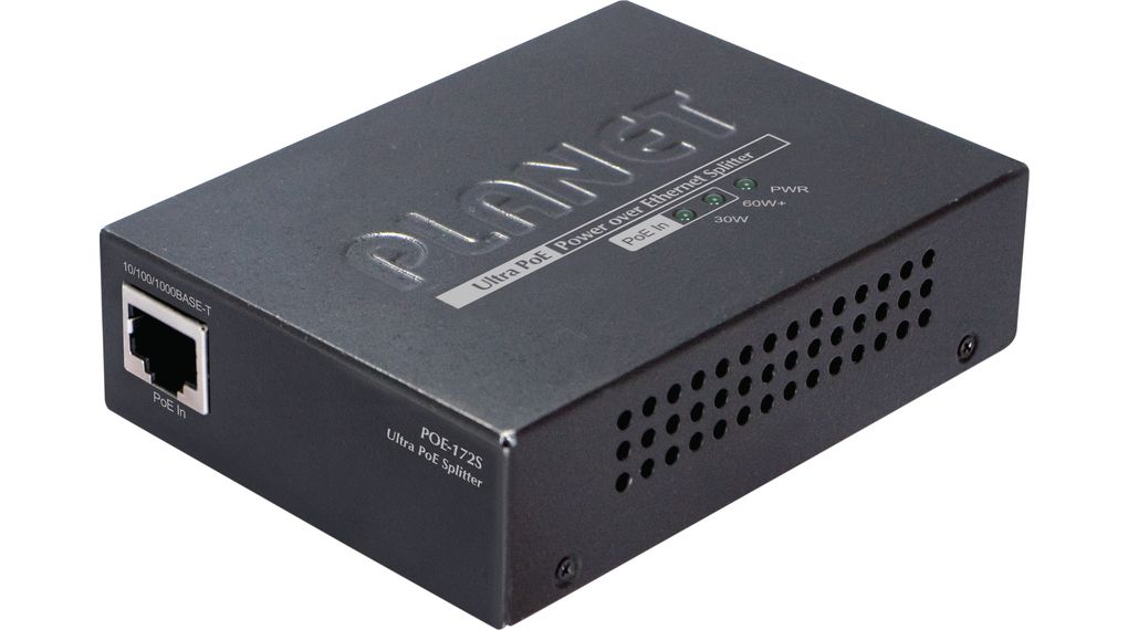 Planet Single Port PoE Splitter, 52 → 56V Input, 5/3.15/2.5A, 75W
