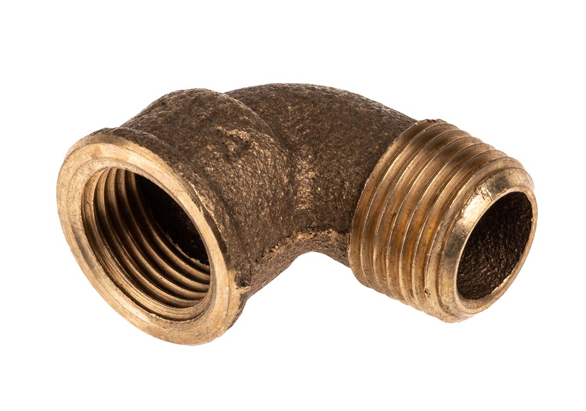 RS PRO Brass Pipe Fitting, 90° Threaded Elbow, Male BSPP 1/2in to Female BSPP 1/2in