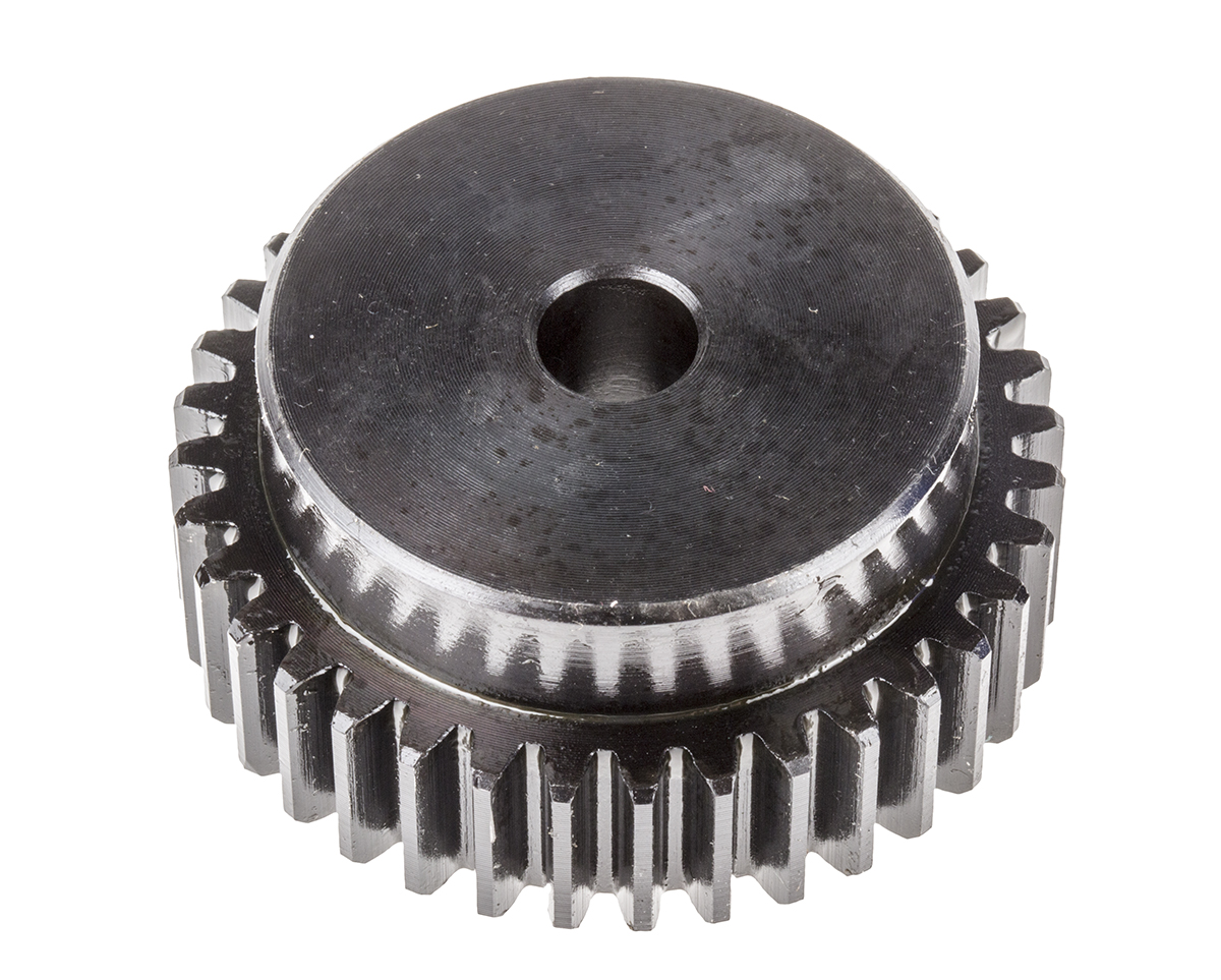 RS PRO Steel 36 Teeth Spur Gear, 1.5 Module, 10mm Bore Diam, 54mm Pitch Diam, 45mm Hub Diam