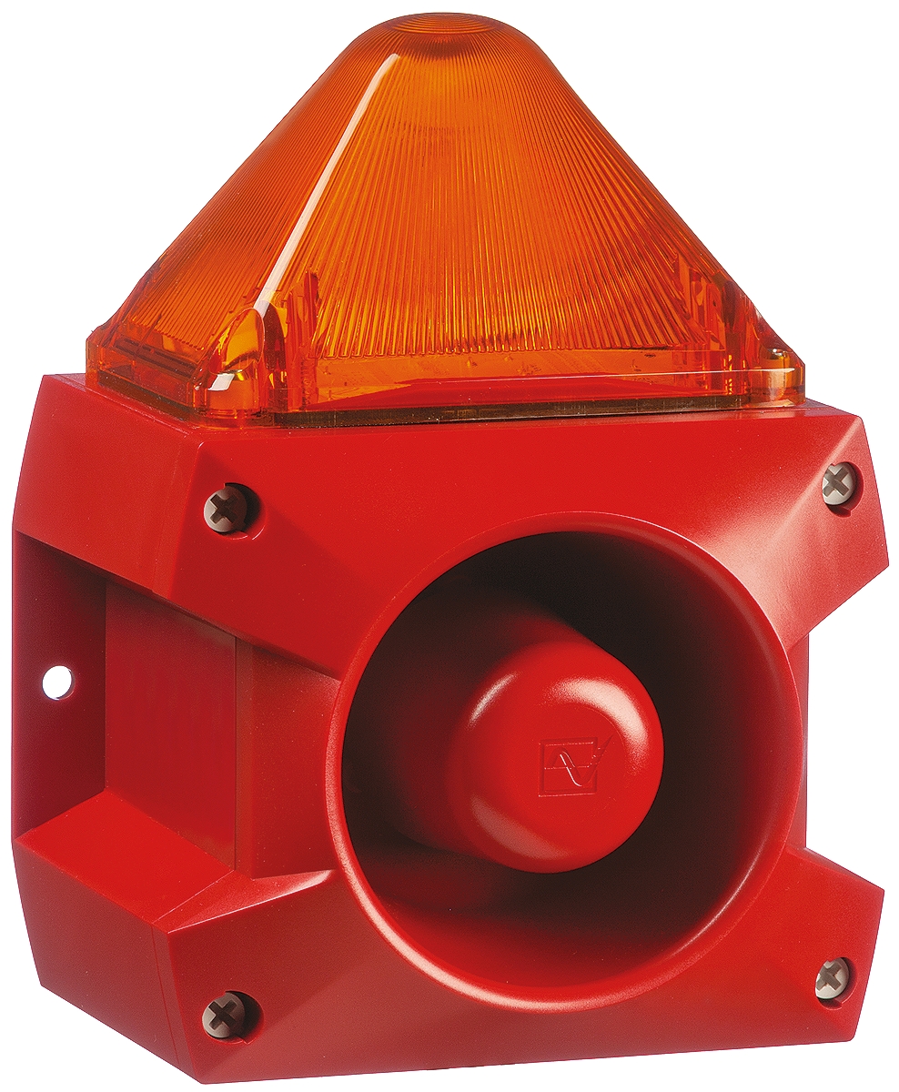 Pfannenberg PA X 5-05 Series Amber Sounder Beacon, 24 V dc, Base Mount, 100dB at 1 Metre