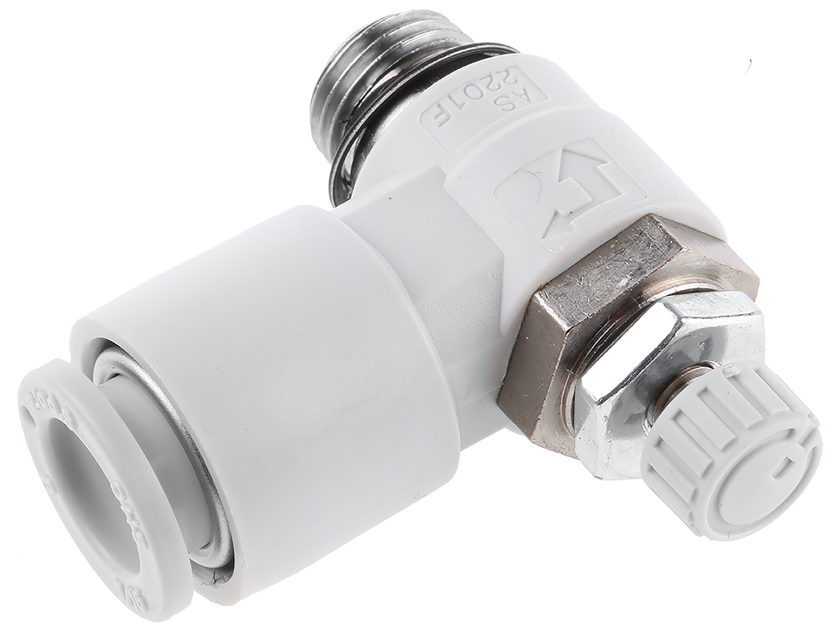 SMC AS Series Threaded Flow Regulator x 8mm Tube Outlet Port