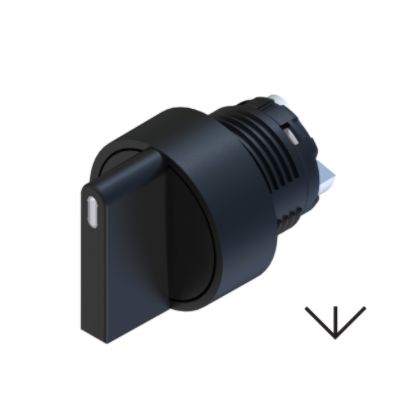 RS PRO 3 Position Selector Switch Head, 22.5mm Cutout, Black Handle