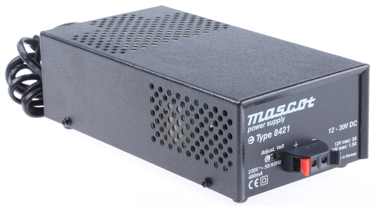 Mascot 36W Power Brick AC/DC Adapter 12 → 30V dc Output, 3A Output