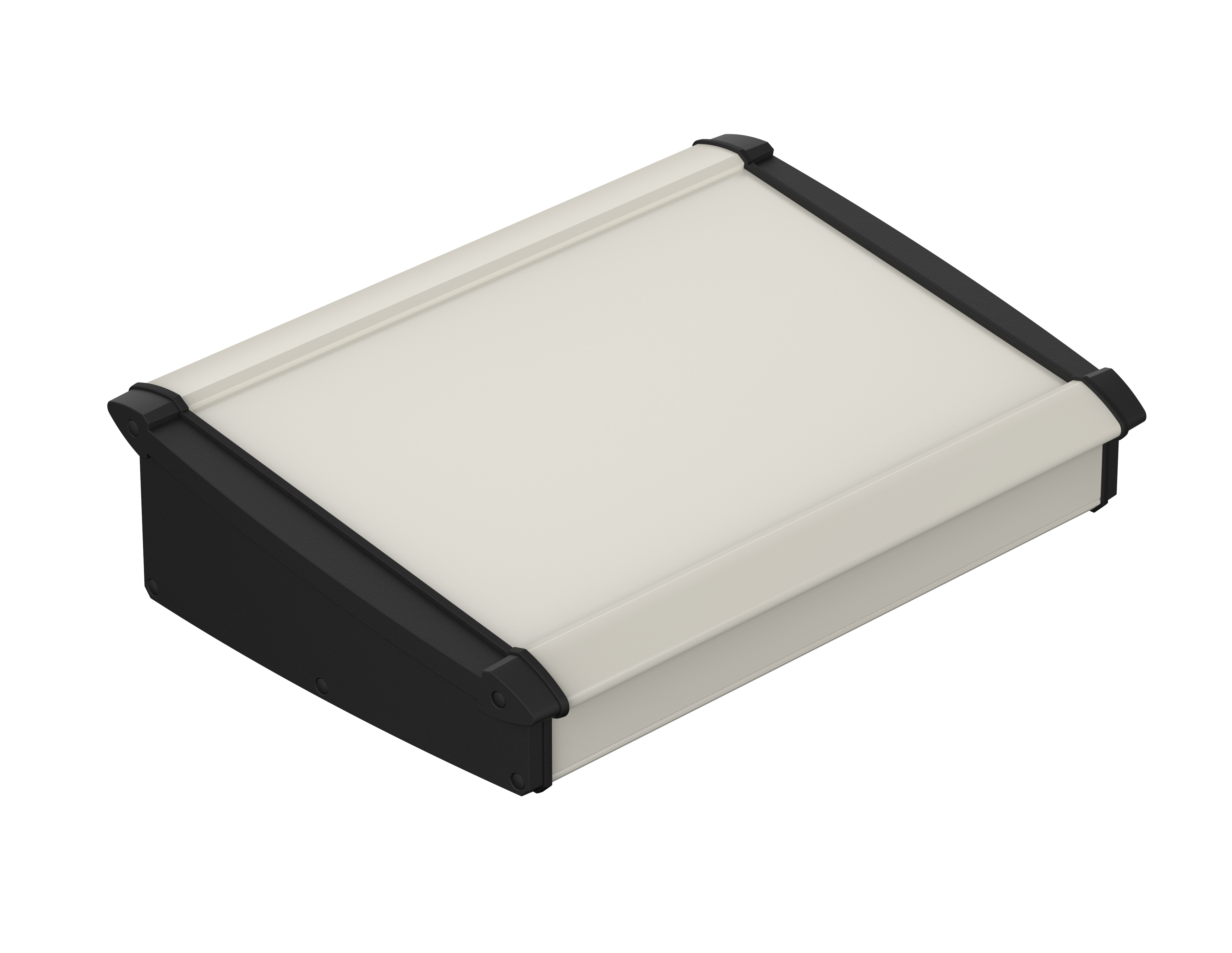 Bopla Alu-Topline Series Natural Anodized ABS, Aluminium Desktop Enclosure, Sloped Front, 232.60 x 300 x 86.20mm