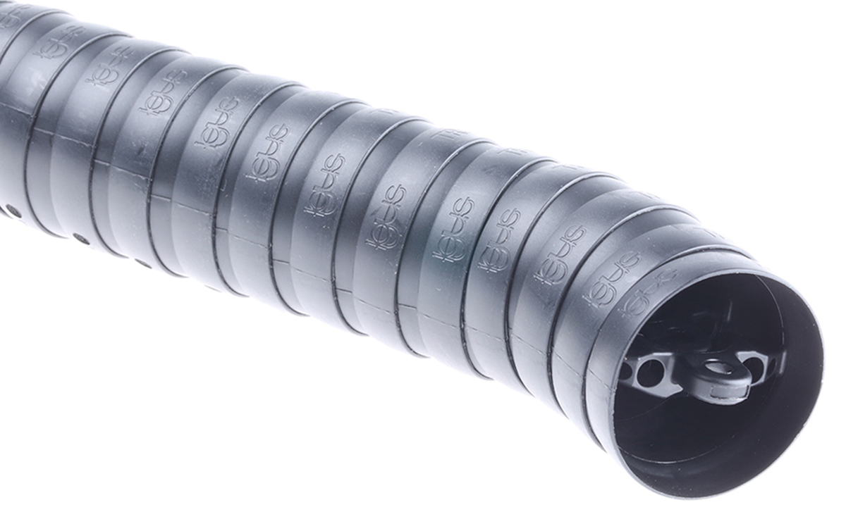Igus TRC.40 Black Cable Chain - Flexible Slot, W43 mm x D43mm, L1m, 58 mm Min. Bend Radius, Igumid NB