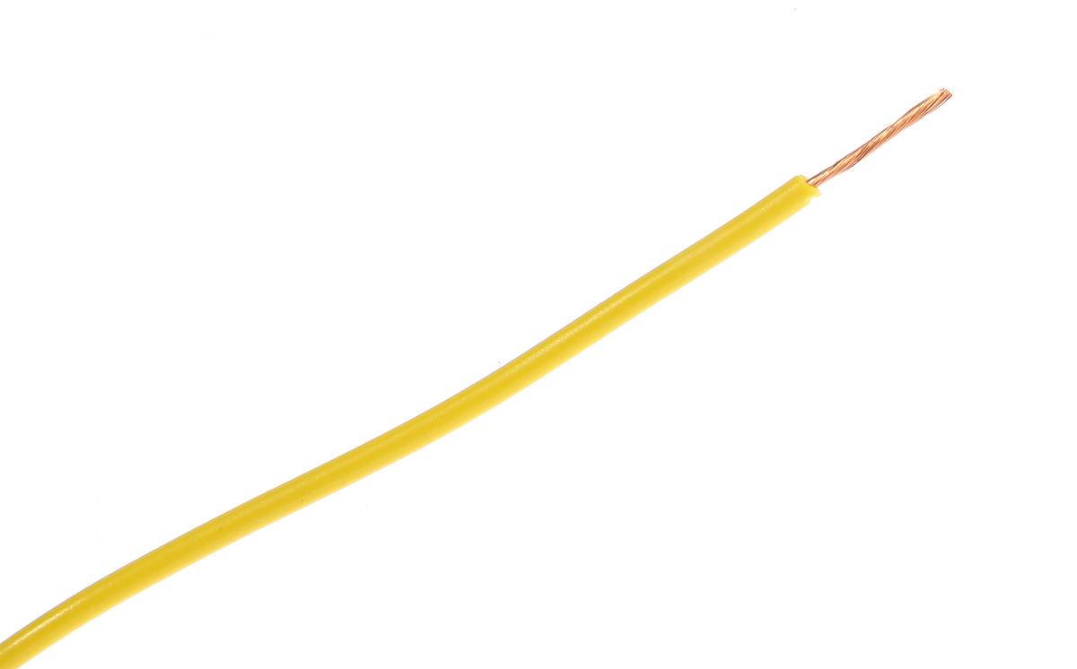 Staubli Yellow 0.25 mm² Hook Up Wire, 23 AWG, 66/0.07 mm, 100m, PVC Insulation
