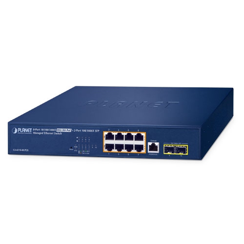 Planet GS-4210-8UP2S, Managed Switch 8 Port Network Switch With PoE RJ-45