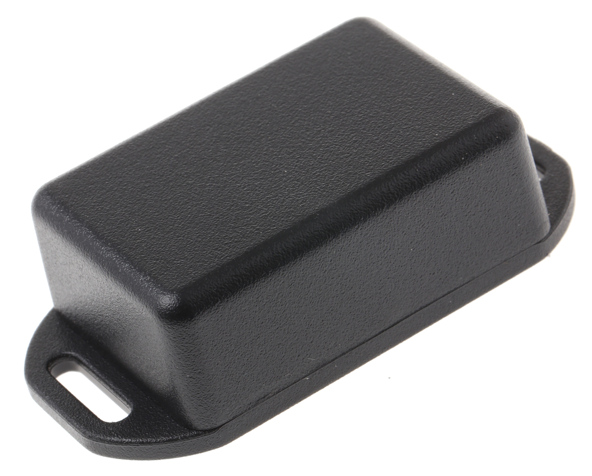 Hammond 1551 Series Black ABS Enclosure, IP54, Flanged, Black Lid, 50 x 35 x 20mm