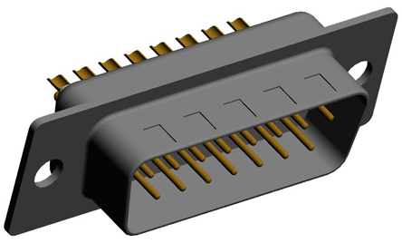 Norcomp 772, SEAL-D 15 Way Cable Mount D-sub Connector Plug, 2.769mm Pitch