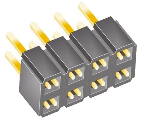 Samtec SLW Series Straight Through Hole Mount PCB Socket, 8-Contact, 2-Row, 2.54mm Pitch, Solder Termination