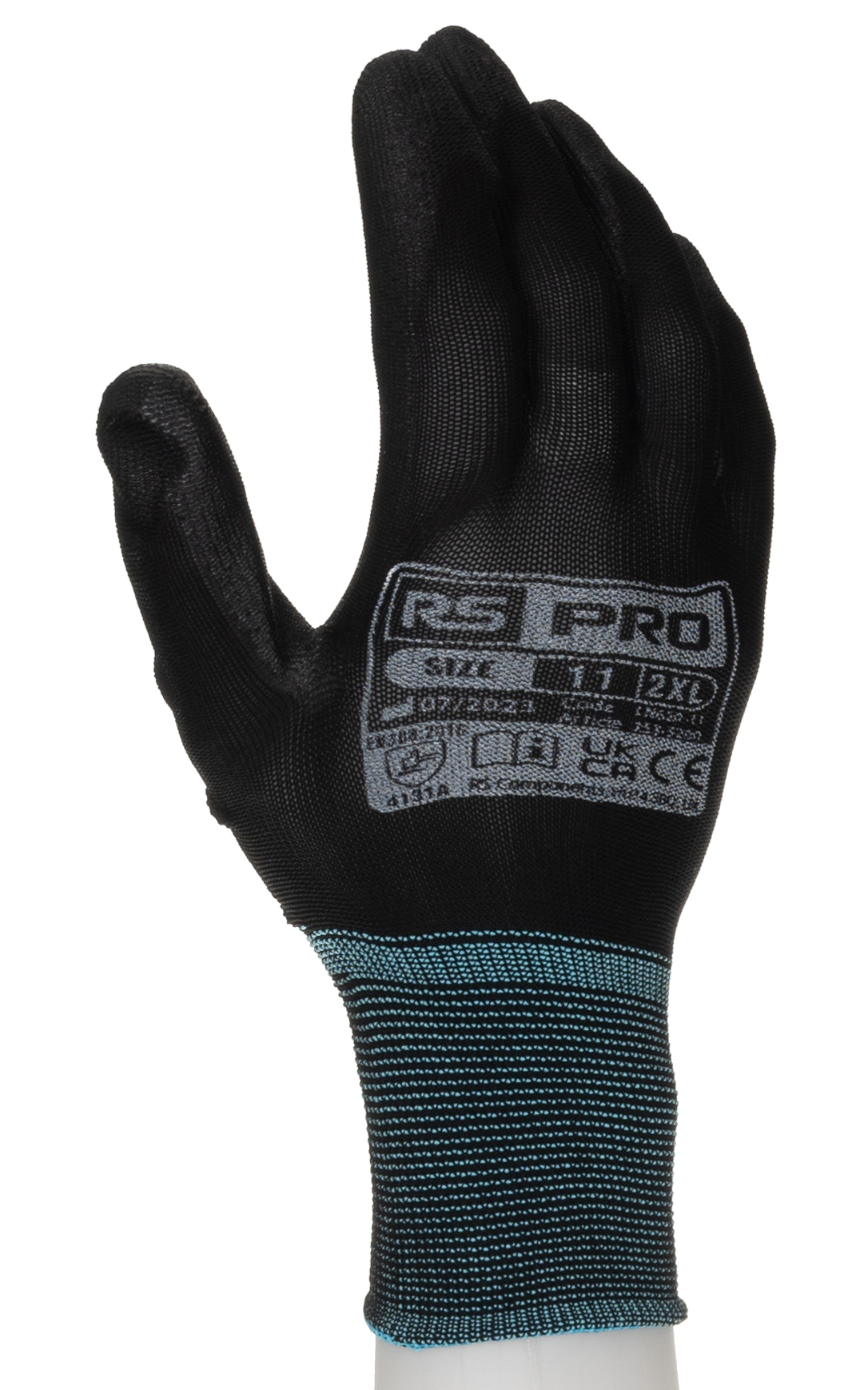 RS PRO Black Nylon Work Gloves, Size 11, Polyurethane Coating