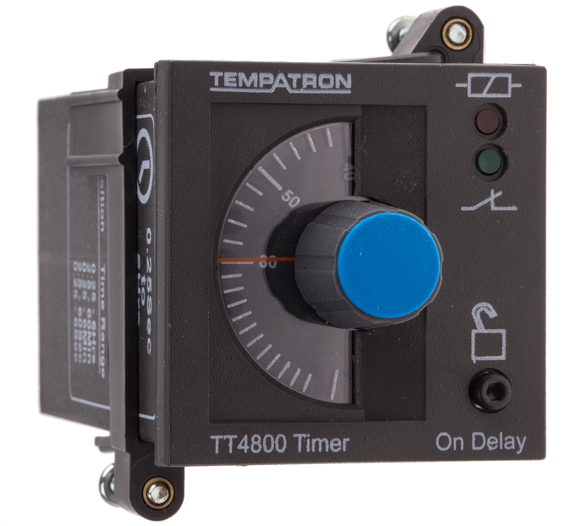 Tempatron TT4801 Series DIN Rail, Panel Mount Timer Relay, 230V ac, 2-Contact, 6s → 6h, 1-Function, DPDT