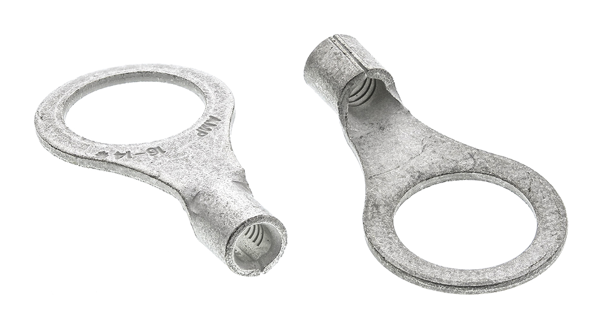 TE Connectivity, SOLISTRAND Uninsulated Ring Terminal, M8 Stud Size, 1mm² to 2.6mm² Wire Size