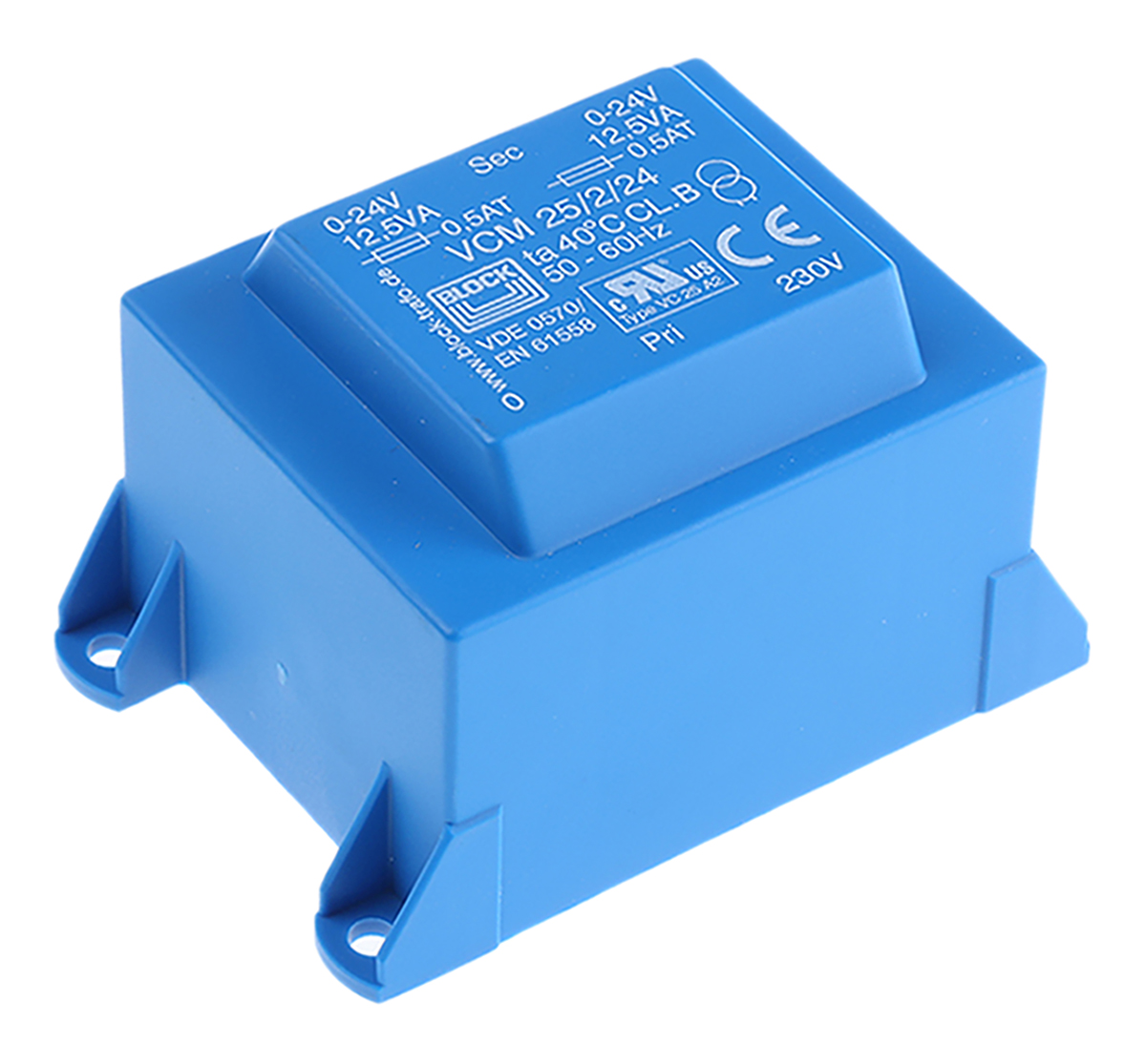 Block 24V ac 2 Output Through Hole PCB Transformer, 25VA