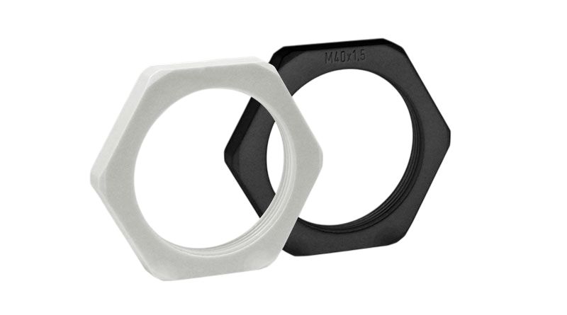 Icotek Grey Self-extinguishing, UL94V0(3mm) Polyamide Cable Gland Locknut, M32 x 1.5 Thread