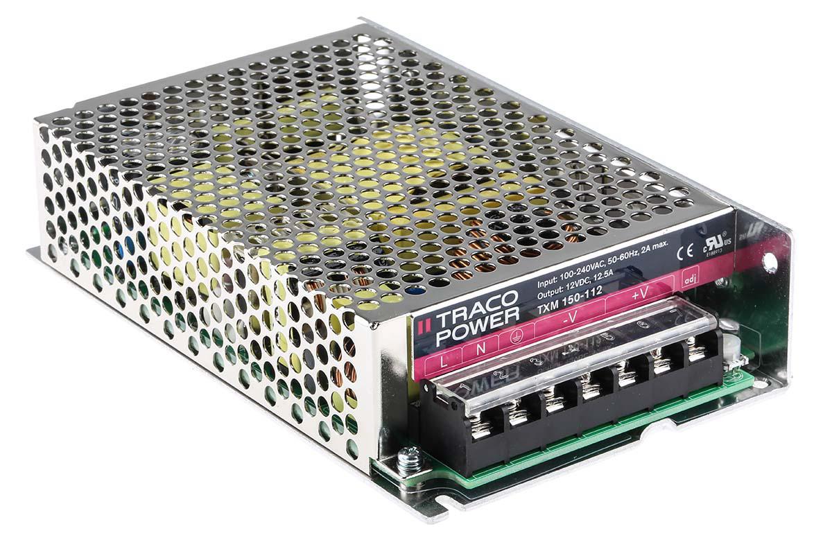TRACOPOWER Switching Power Supply, TXM 150-112, 12V dc, 12.5A, 150W, 1 Output, 90 → 264V ac Input Voltage