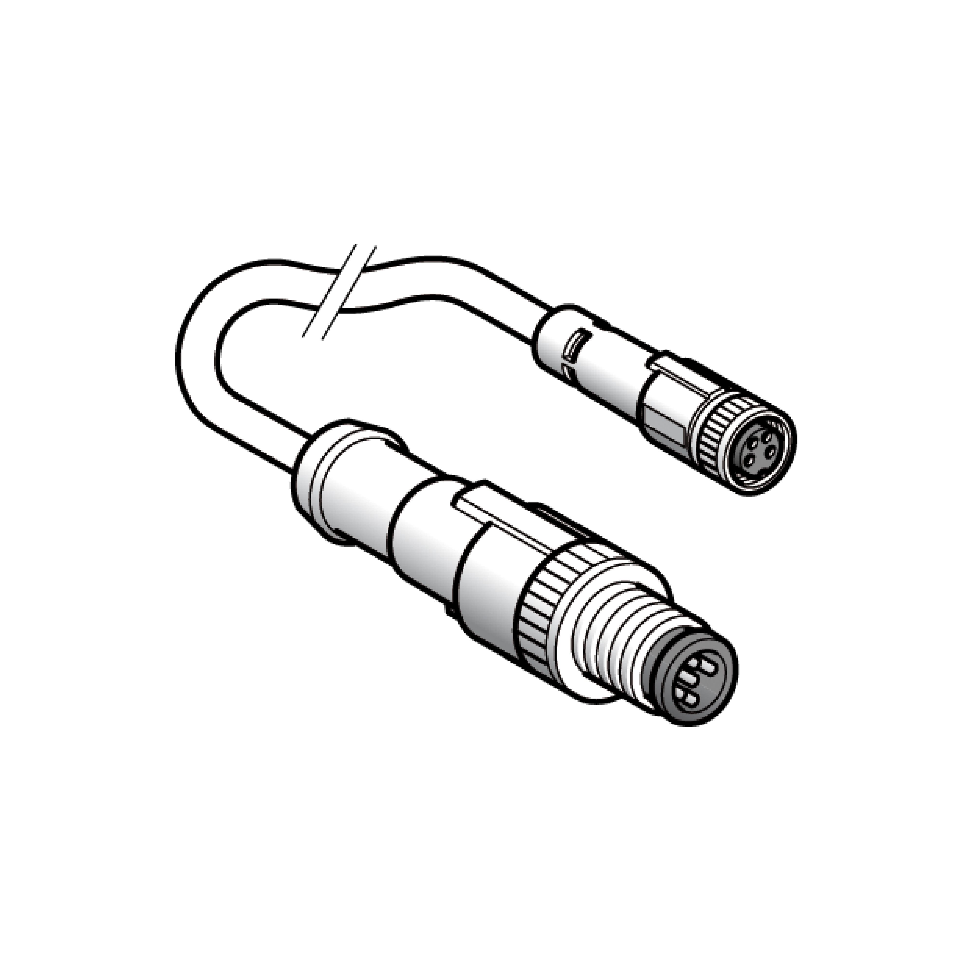 Telemecanique Sensors Male 3 way M12 to Female 3 way M8 Sensor Actuator Cable, 2 m
