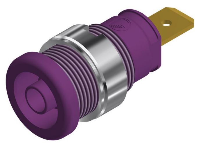 Hirschmann Test & Measurement Violet Male Banana Connector, 4 mm Connector, Tab Termination, 32A, 1kV, Gold Plating