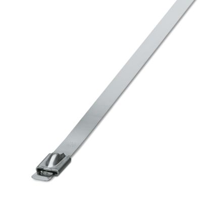Phoenix Contact Cable Ties, Steel Strip, 360mm x 4.8 mm, Silver Stainless Steel, Pk-100