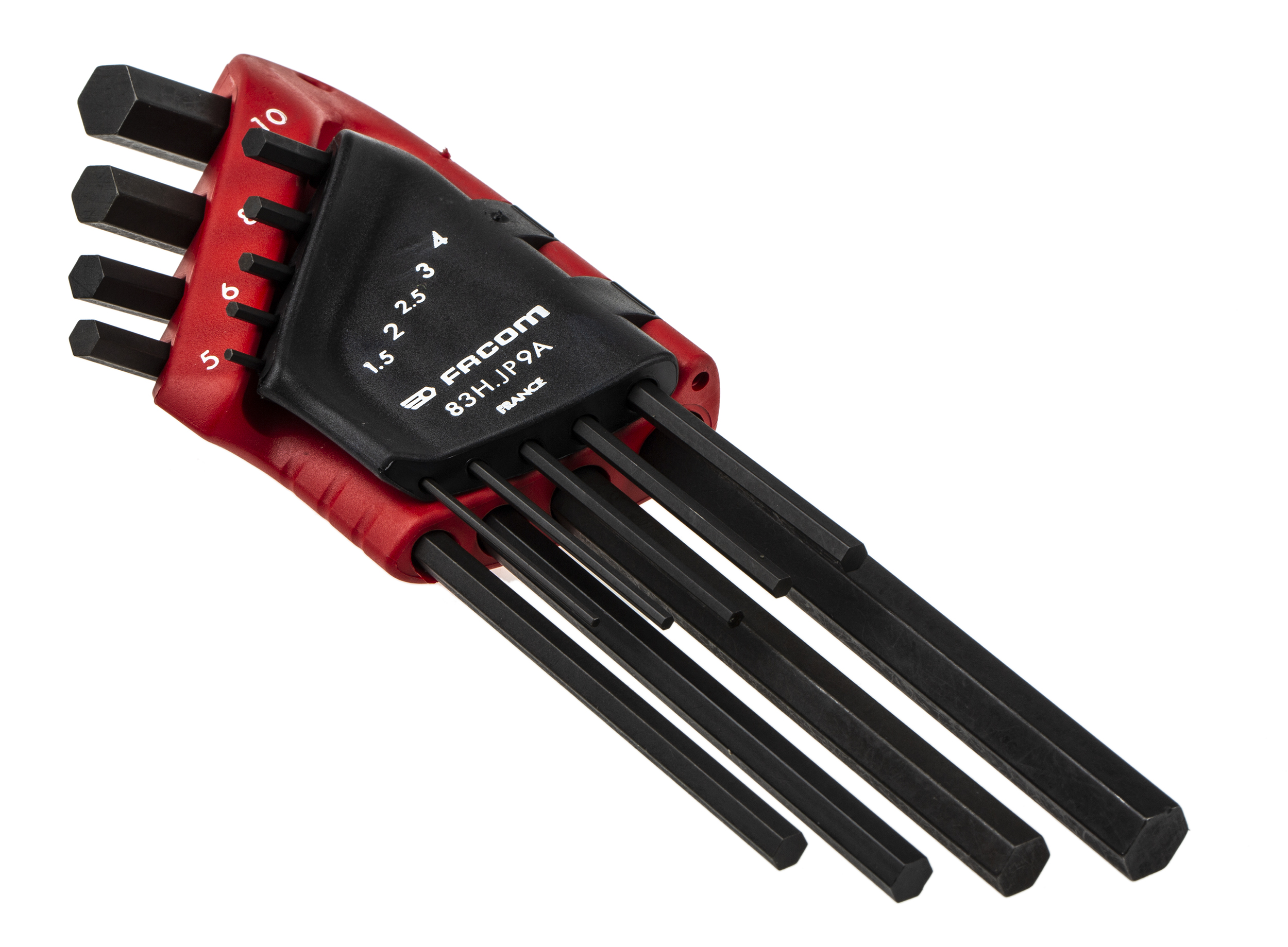 Facom 9 piece L Shape Metric Hex Key Set, 1.5 - 2 - 2.5 - 3 - 4 - 5 - 6 - 8 - 10mm