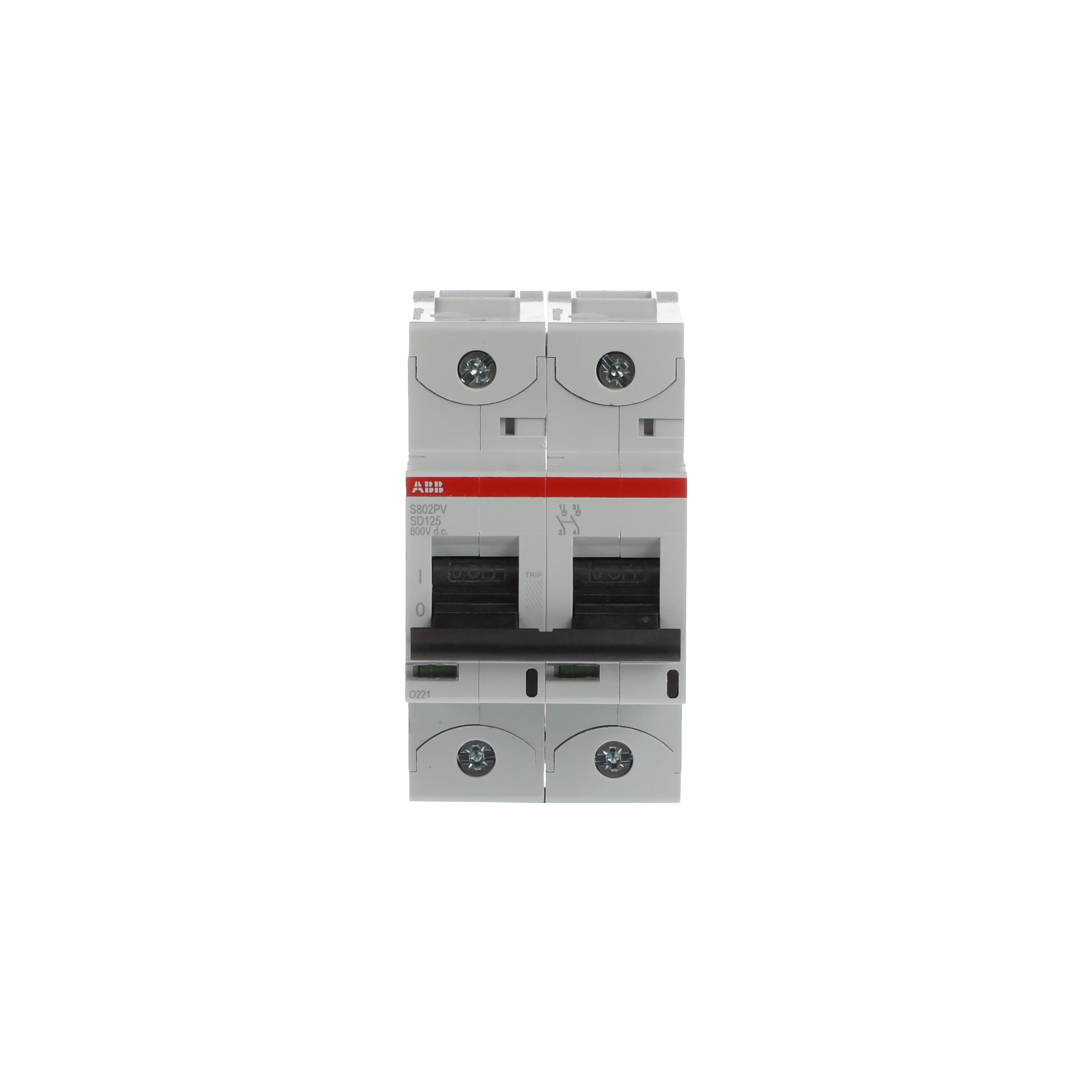 ABB S800PV MCB, 2P, 125A Curve B, 800V DC, 5 kA Breaking Capacity