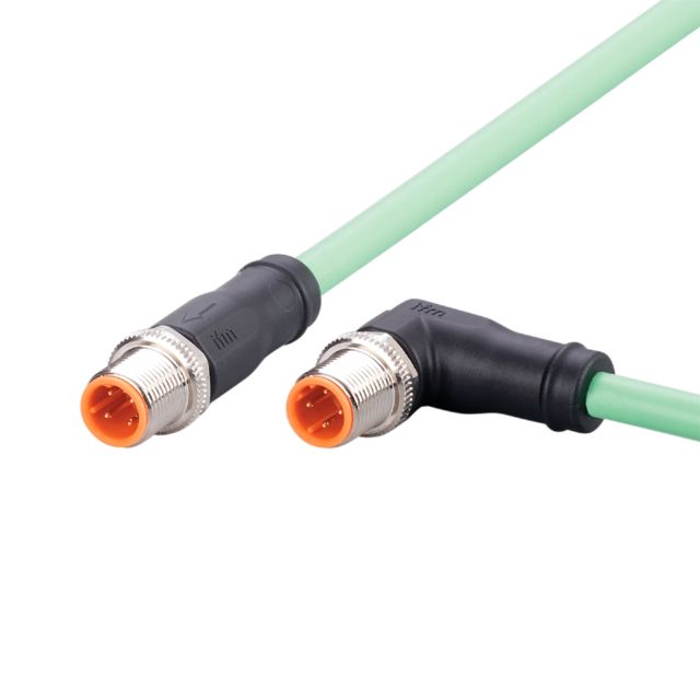 ifm electronic Male 4 way M12 to Female 4 way M12 Communication Cable, 5 m