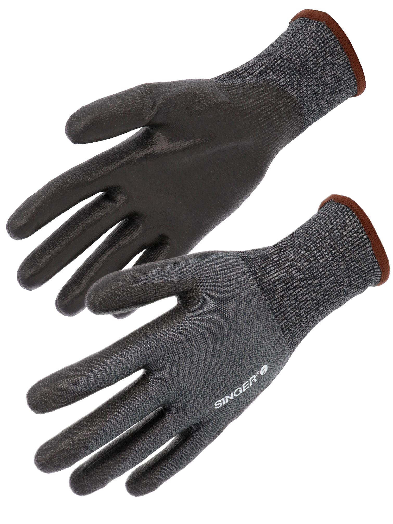 SINGER SAFETY PHD18PUB Black, Blue, Grey Elastane, High Density Polyethylene, Polyamide Work Gloves, Size 10,