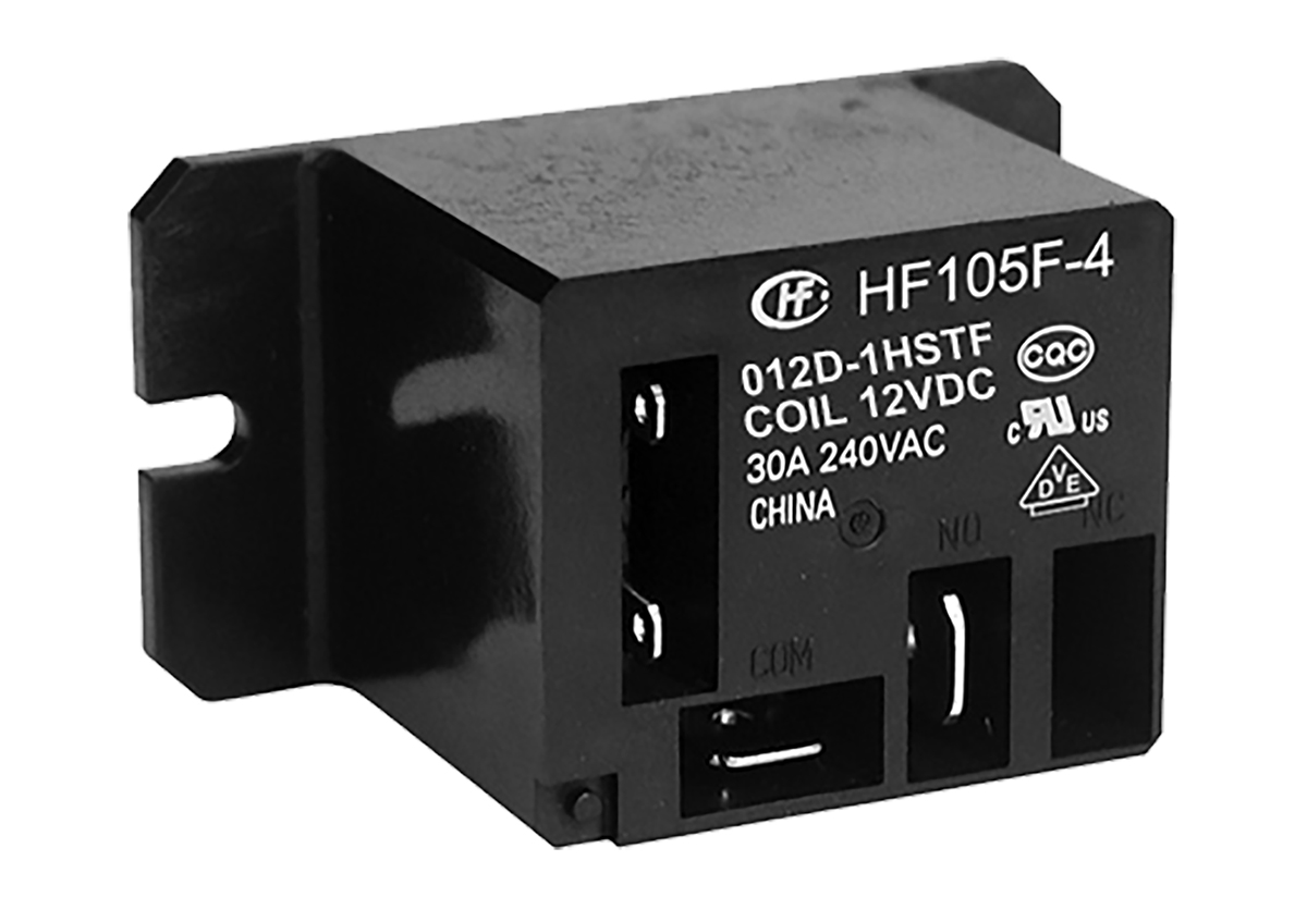Hongfa Europe GMBH Plug In Power Relay, 12V dc Coil, 40A Switching Current, SPST