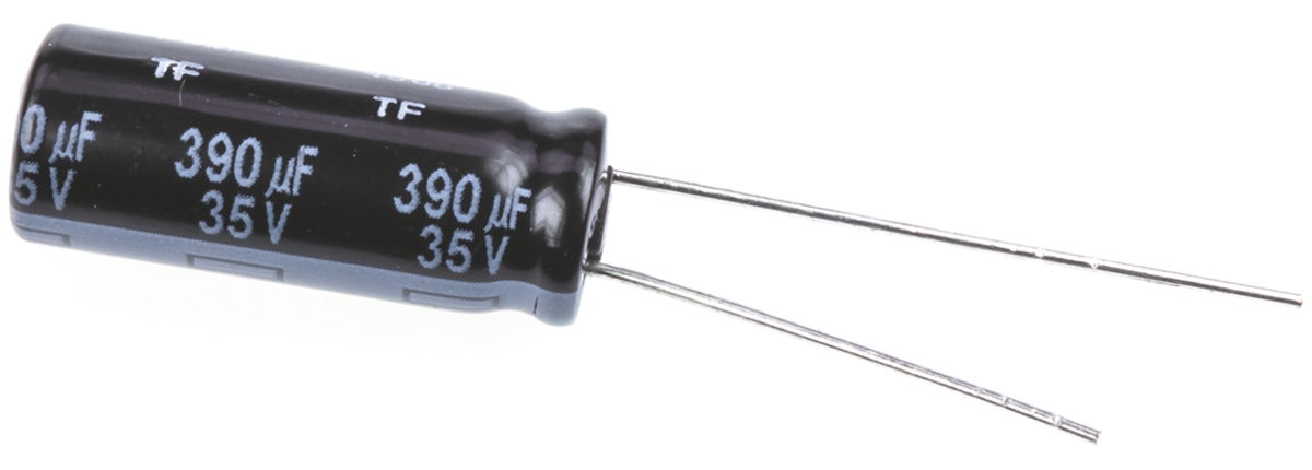 Panasonic 390μF Aluminium Electrolytic Capacitor 35V dc, Radial, Through Hole - EEUFR1V391L