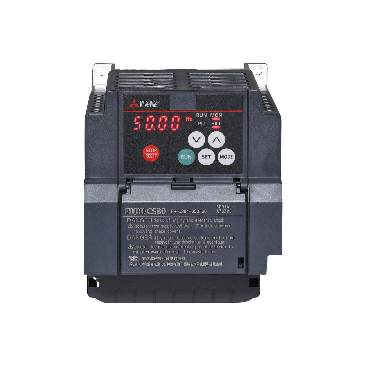 Mitsubishi Electric Inverter Drive, 2.2 kW, 3 Phase, 380 → 480 V ac, 5 A, FR-CS80 Series