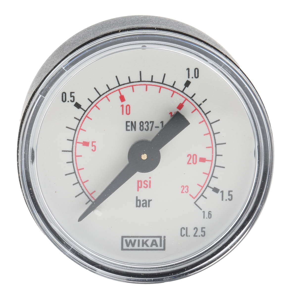WIKA Analogue Pressure Gauge 1.6bar Back Entry 40mm Outside Diameter