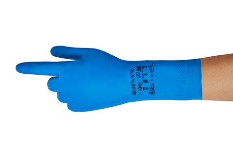 Ansell 79-700 Blue Nitrile Work Gloves, Size 9, Nitrile Coating