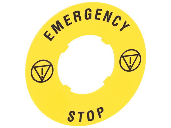Lovato Disc for Use with 22 mm Push Button Switch, Emergency Stop