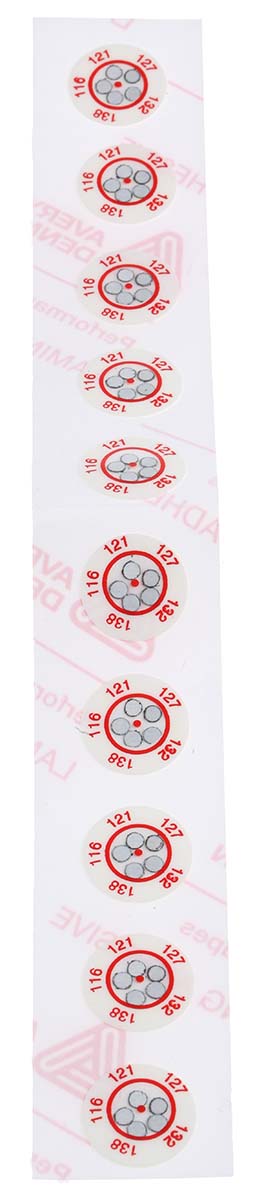 RS PRO Non-Reversible Temperature Sensitive Label, 116°C to 138°C, 5 Levels