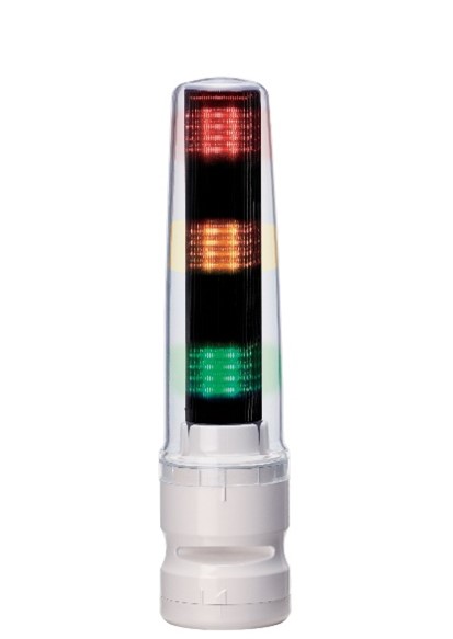 Patlite LS7 Series Clear Buzzer Signal Tower, 3 Lights, 24 V dc, Direct Mount