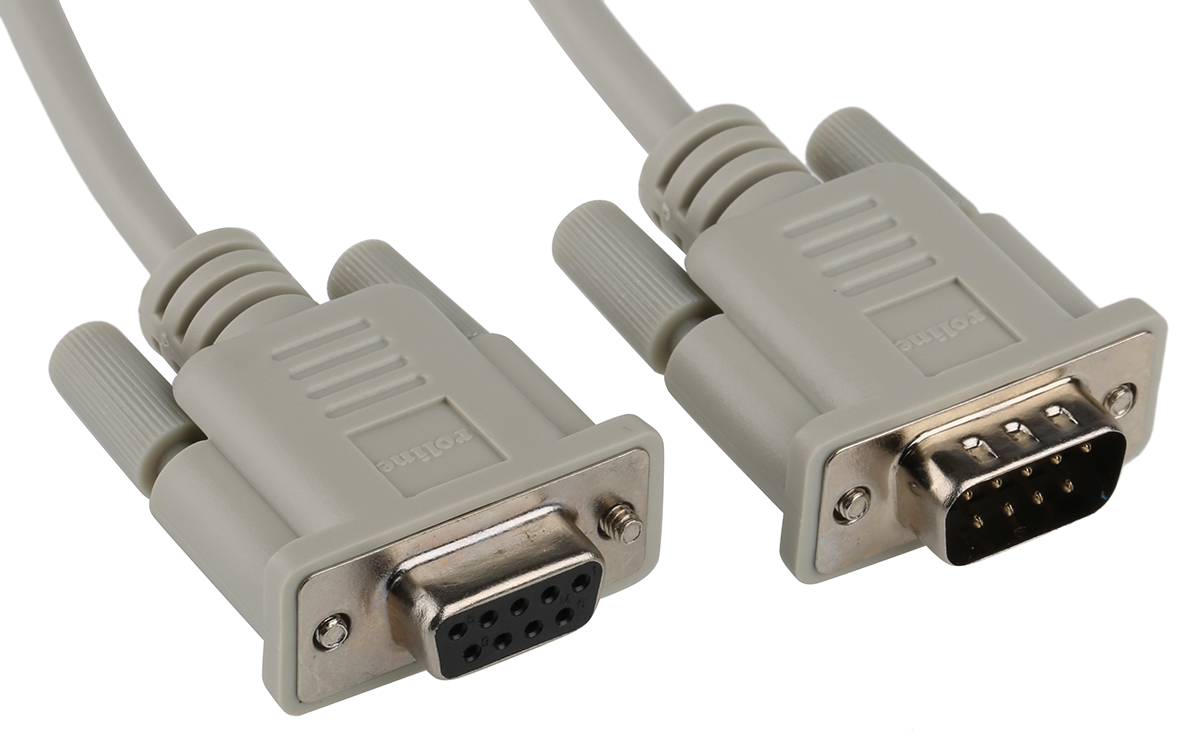 Roline Male 9 Pin D-sub to Female 9 Pin D-sub Serial Cable, 1.8m