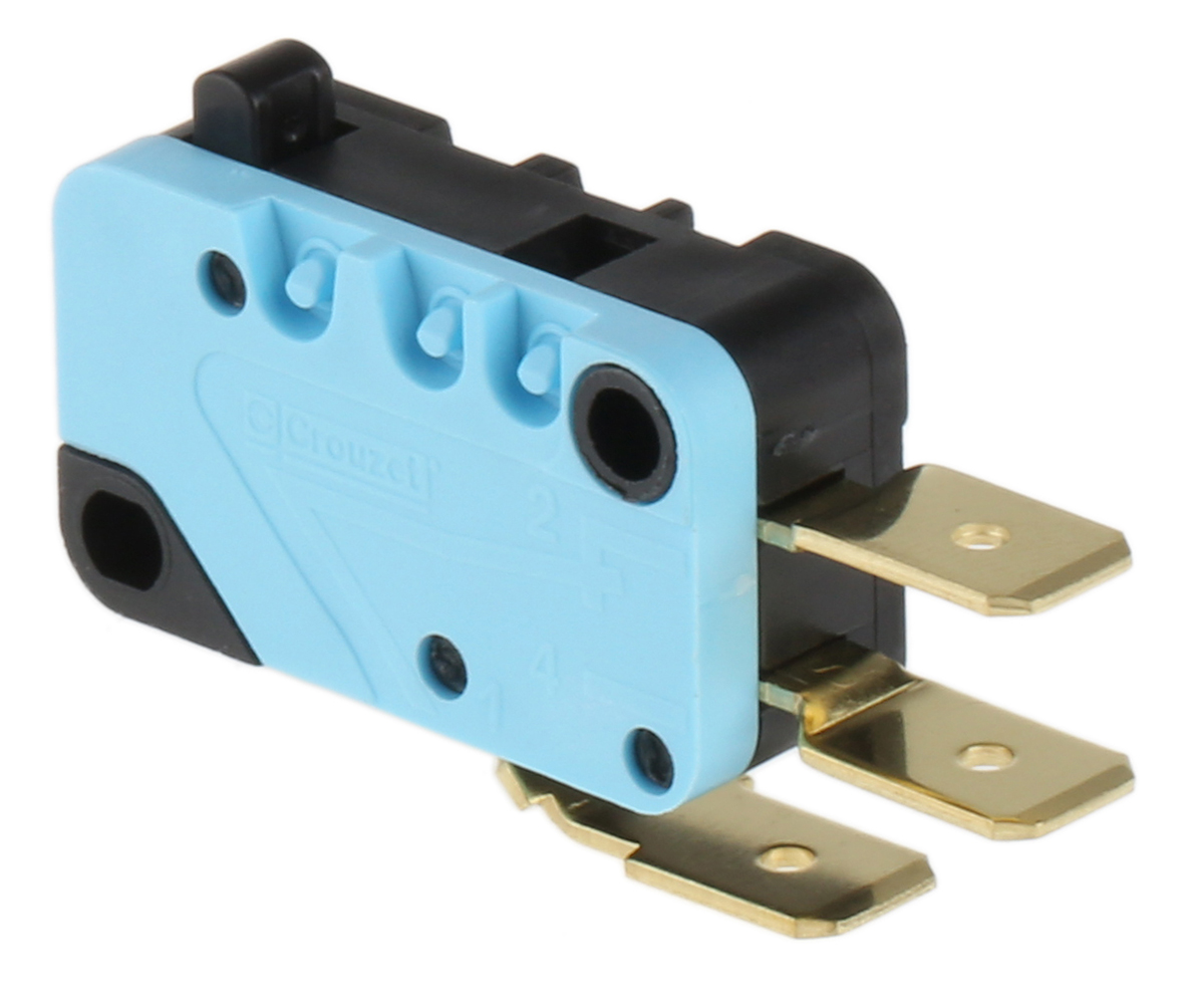 Crouzet Plunger Micro Switch, Tab Terminal, 16 A @ 250 V ac, SPDT, IP40