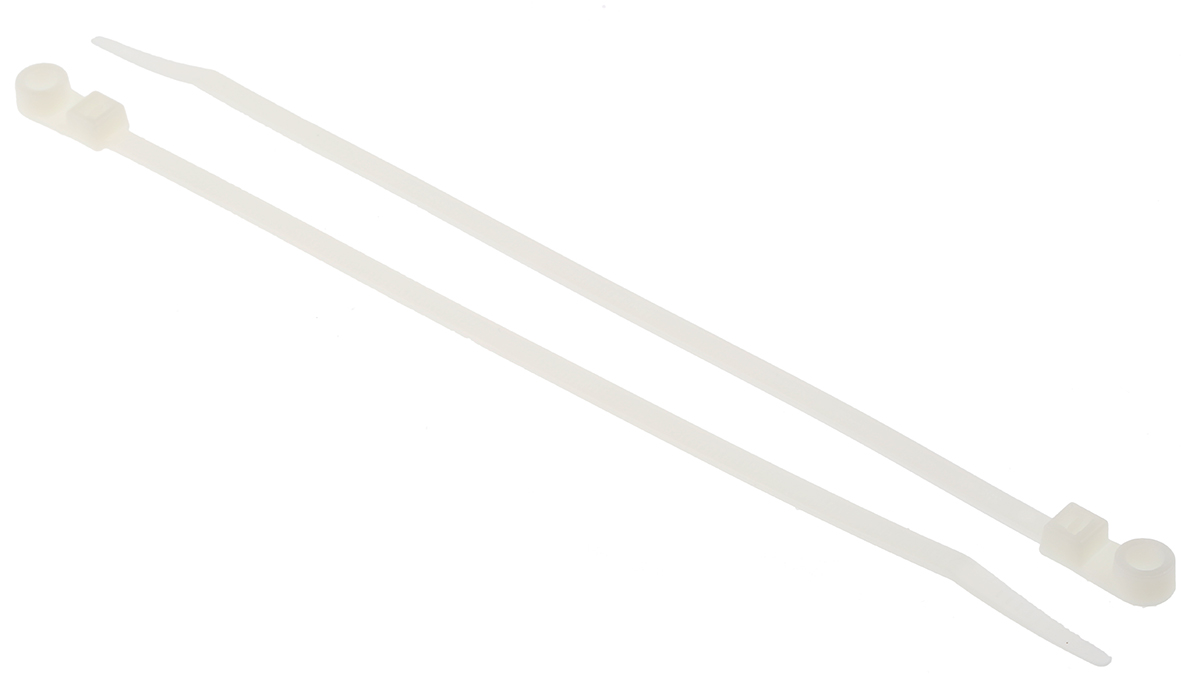 HellermannTyton Cable Tie, Inside Serrated, 215mm x 4.7 mm, Natural Polyamide 6.6 (PA66), Pk-100