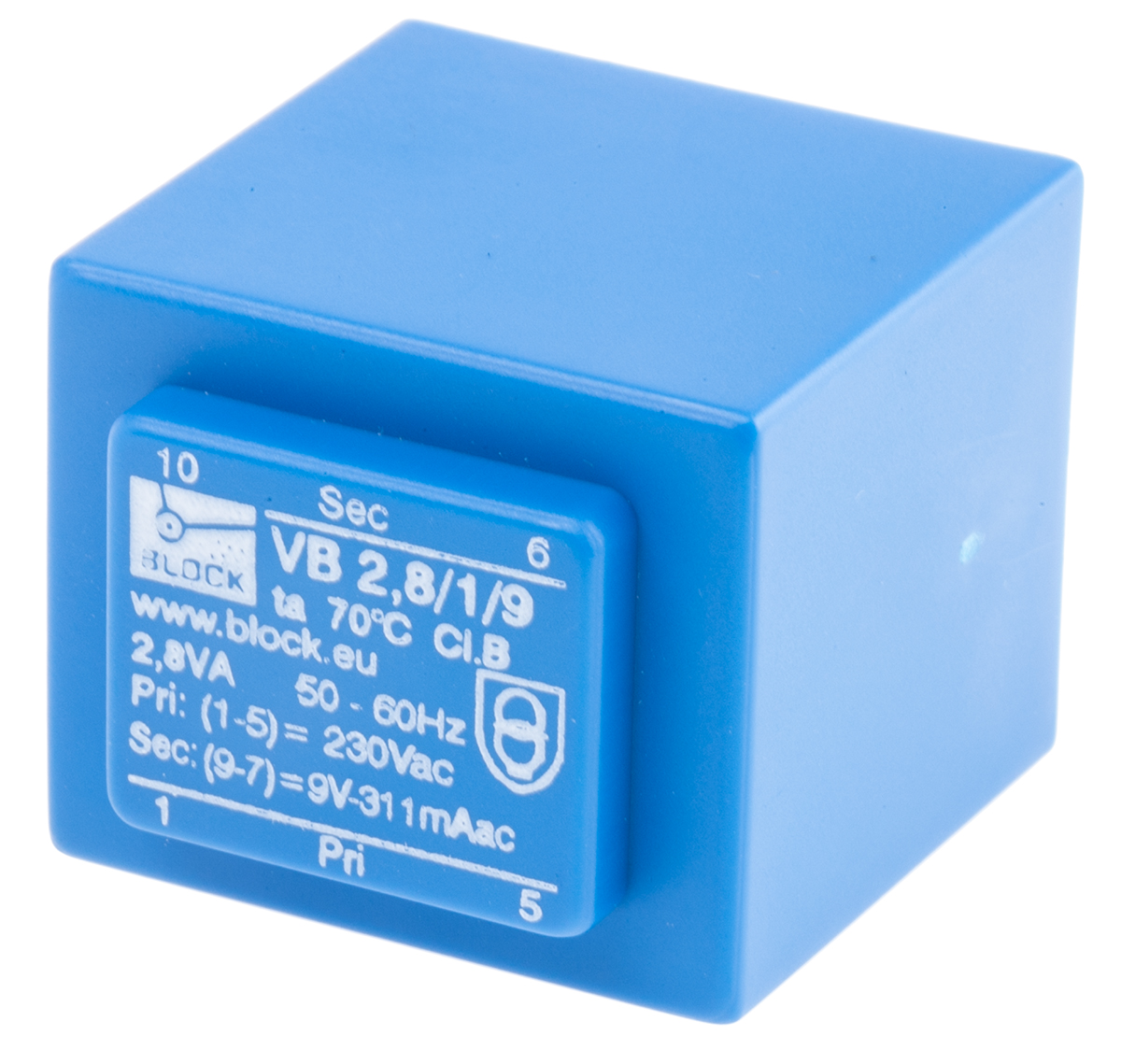 Block 9V ac 1 Output Through Hole PCB Transformer, 2.8VA