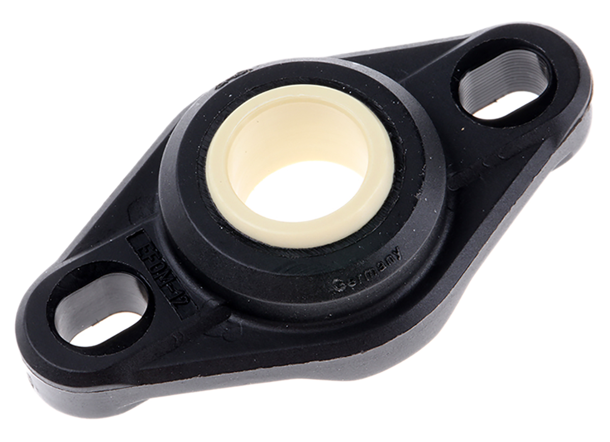 2 Hole Flange Bearing Unit, EFOM-12, 12mm ID