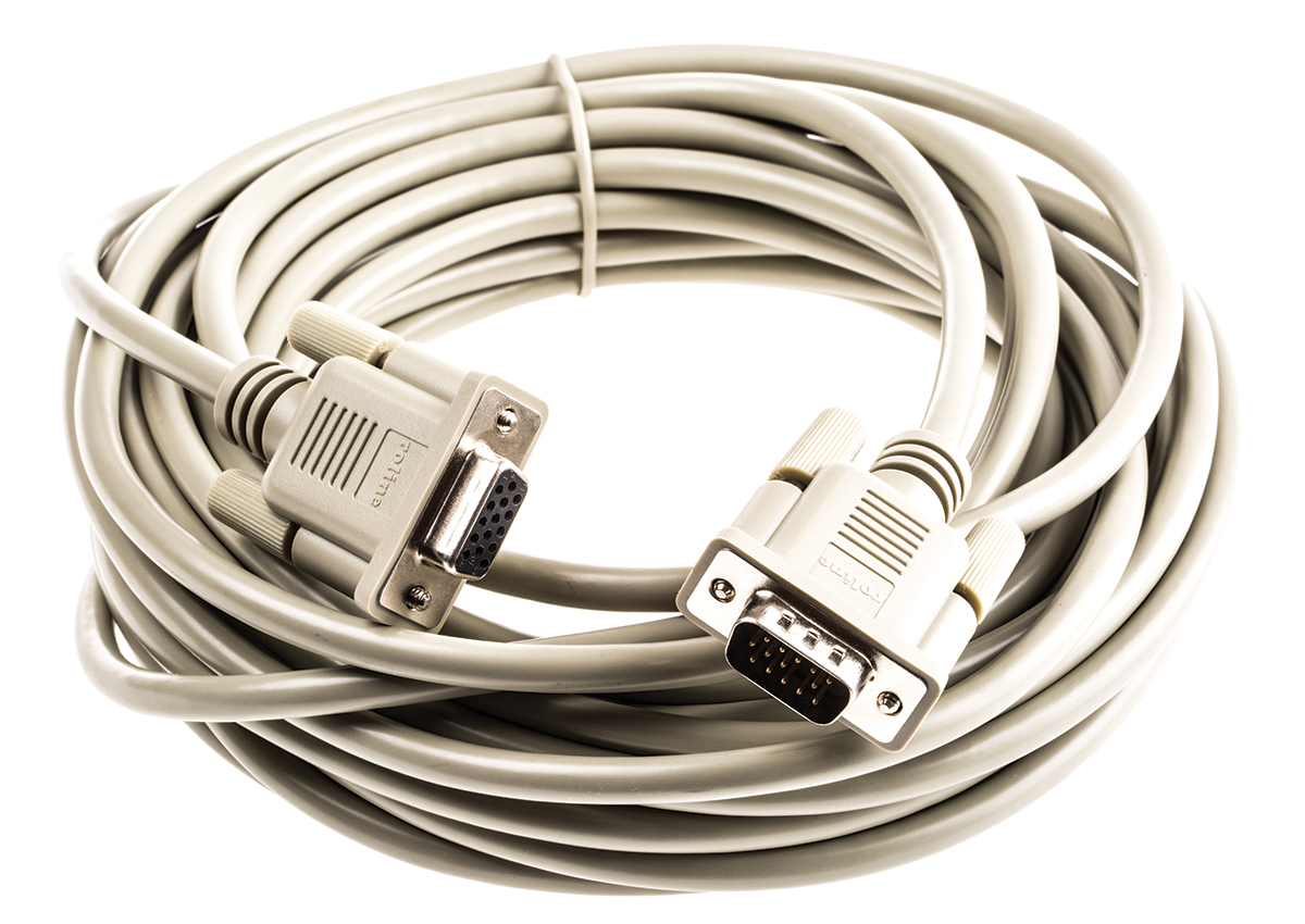 Roline Female VGA to Male VGA Cable, 10m Grey