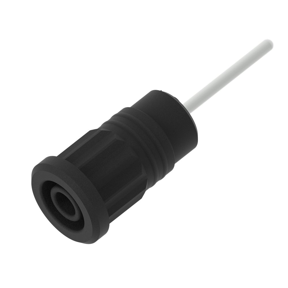 Electro PJP Black Female Banana Socket, 4 mm Connector, Press Fit Termination, 36A, 1kV, Nickel Plating