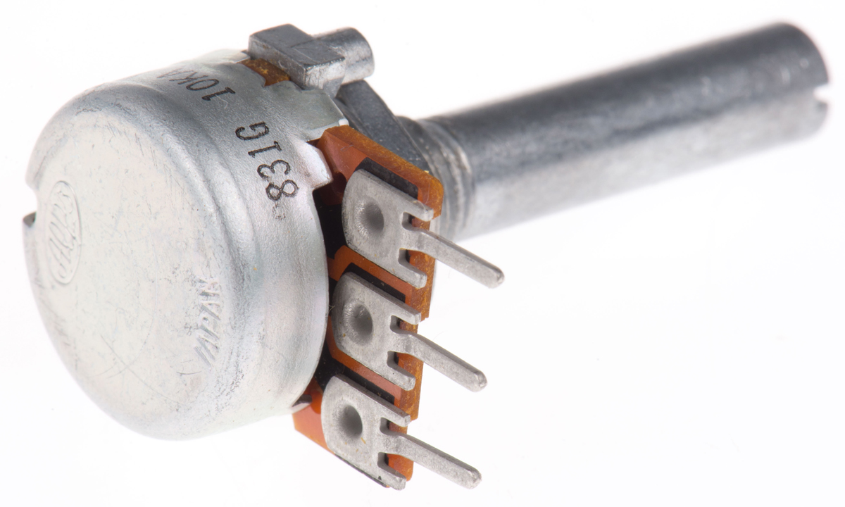 Alps Alpine RK163 10kΩ Rotary Carbon Film Potentiometer, Panel Mount (Through Hole), RK1631110TV9