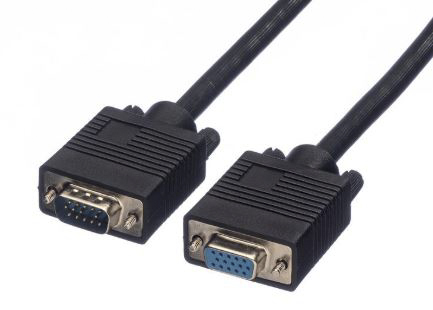 Roline Male VGA to Female VGA Cable, 2m Black