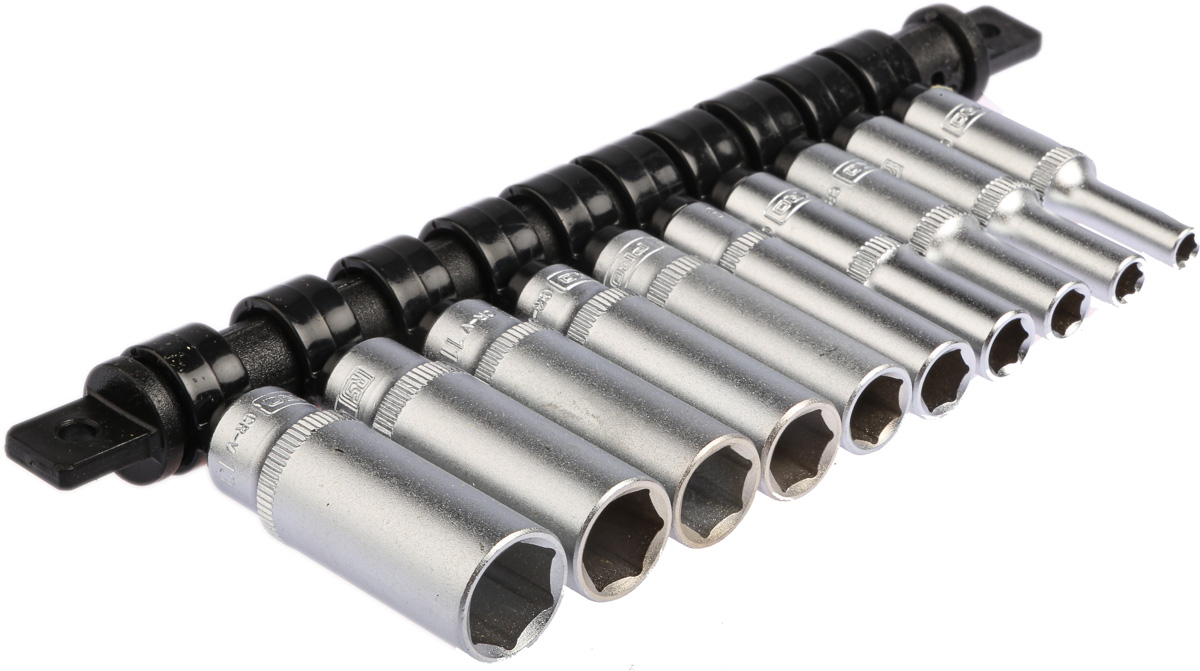 RS PRO 10-Piece Metric 1/4 in Deep Socket Set , 6 point